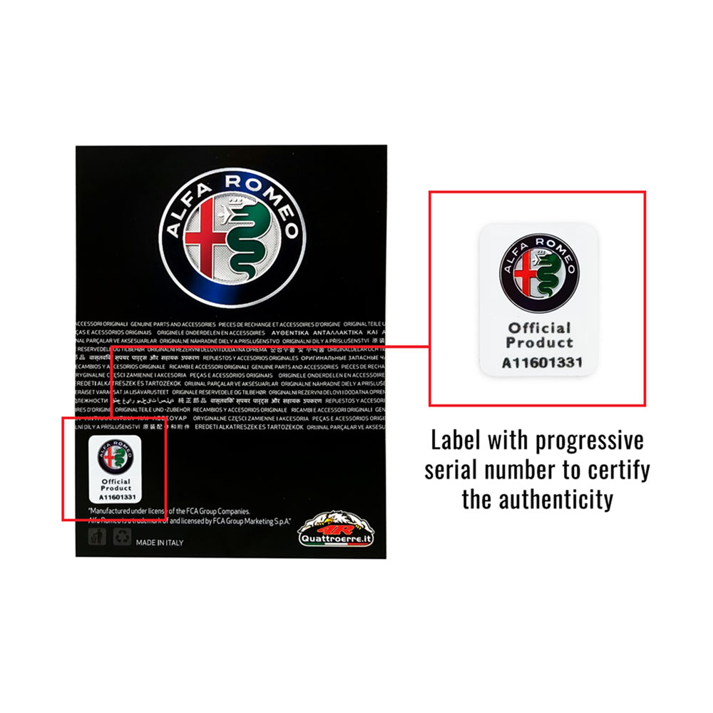 Kit Adesivo Alfa Romeo Loghi + Bandiera Italia per Interno Giulia Stelvio - immagine 4