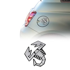Adesivo 3D Ufficiale Abarth per Tappo Serbatoio Fiat 500 Abarth, Scorpione, Dimensioni 120 mm