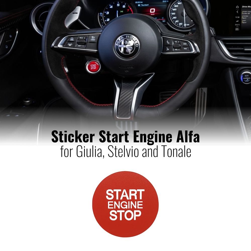 Adesivi Start Engine per Alfa Romeo Giulia Stelvio e Tonale, 2 Pezzi - immagine 2