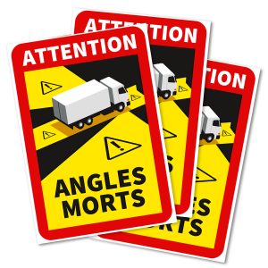 Adesivi Angoli Morti per Autocarro Obbligatori in Francia, 17 x 25 cm, 3 Pezzi