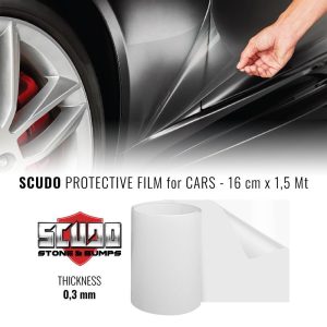Pellicola Adesiva Scudo per Carrozzeria Auto, 16 cm x 0.5 mt, Spessore 0.3 mm