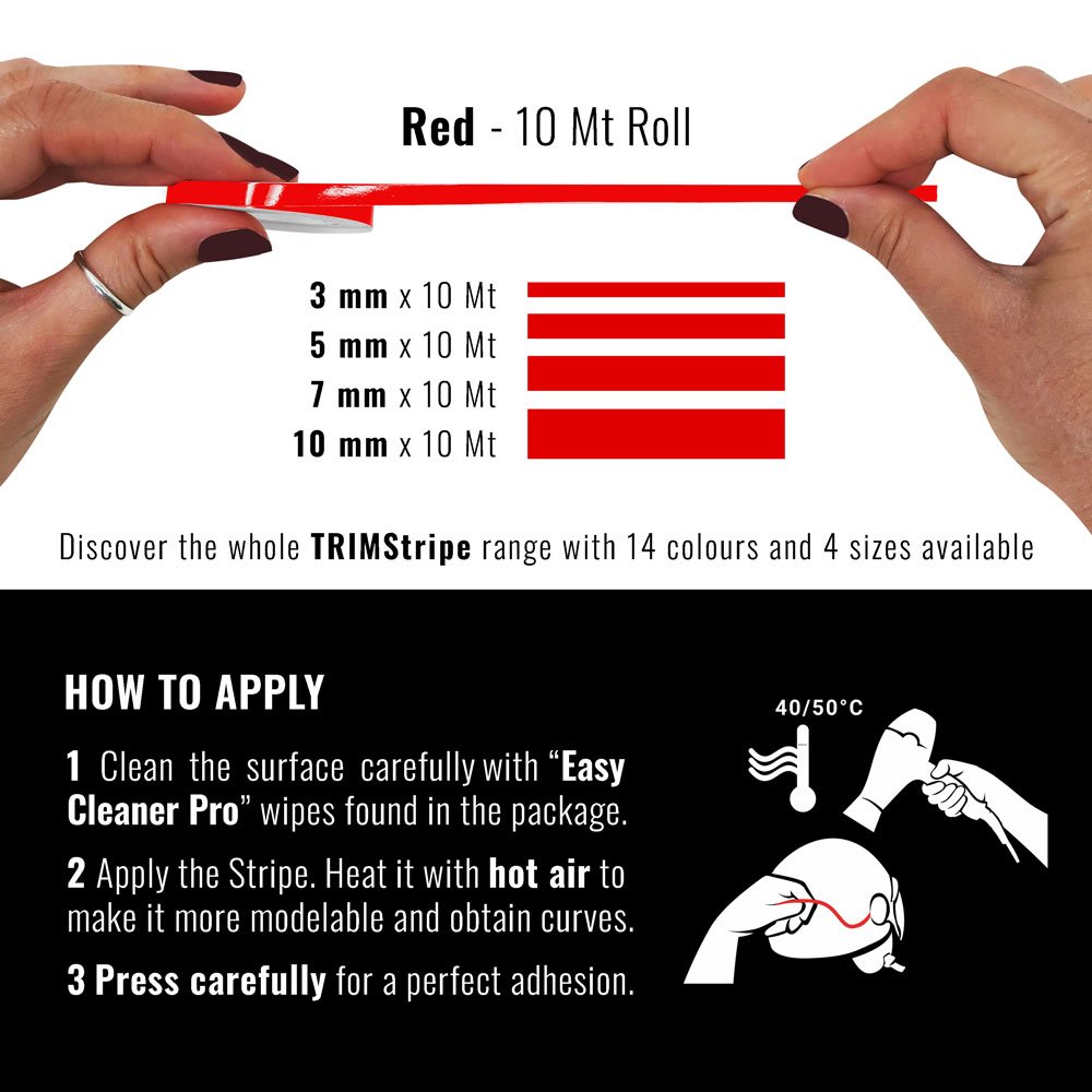 Trim Stripe Strisce Adesive per Auto, Rosso - immagine 3